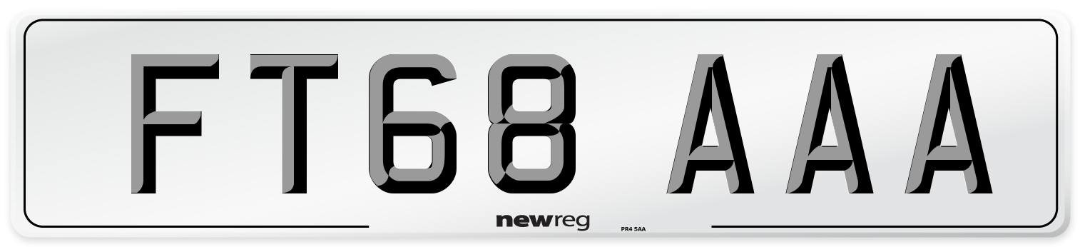 FT68 AAA Number Plate from New Reg